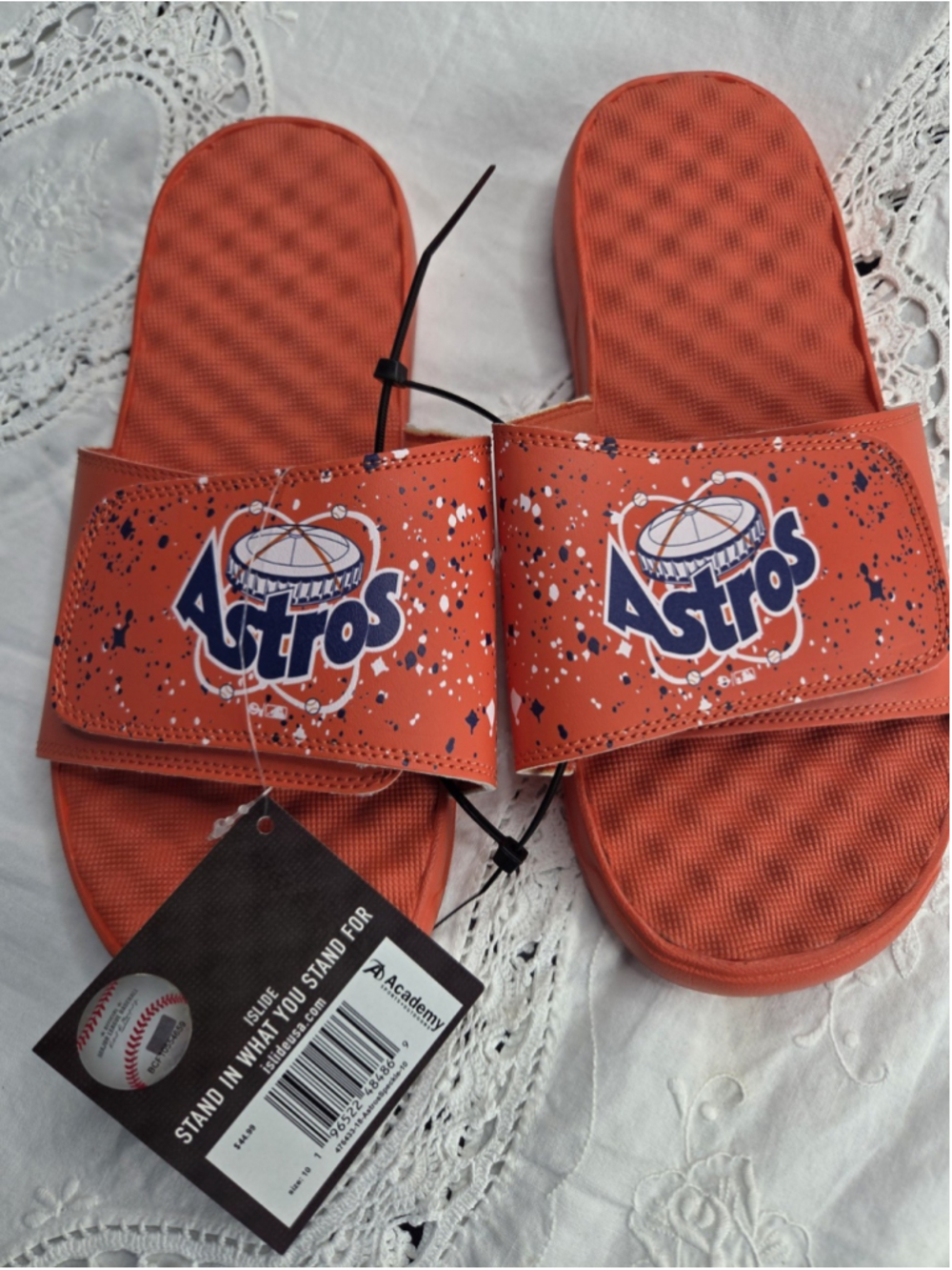 ISlide Houston Astros Slide Sandals Mens Size 10 Orange MLB Baseball Slides #856